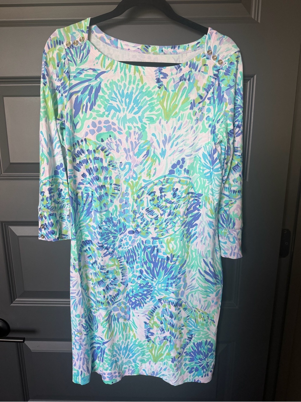 Lilly Pulitzer Blue, Green & Pink Floral Shift Dress